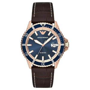 Emporio Armani AR11556 Men Analog Quartz Watch with Pro-Planet Leather Strap Emporio Armani