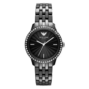Emporio Armani AR1478 Ladies Ceramica Black Crystal Watch Emporio Armani