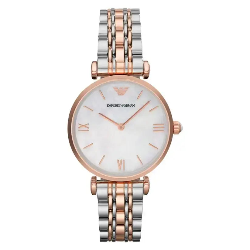 Emporio Armani AR1683 Gianni T-Bar Two Tone Ladies Watch Emporio Armani