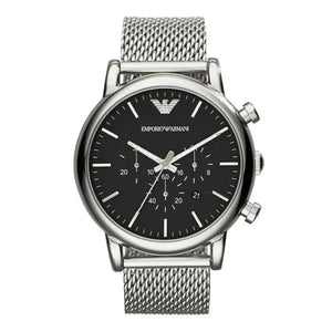 Emporio Armani AR1808 46mm Classic Chronograph Black Dial Men's Watch Emporio Armani