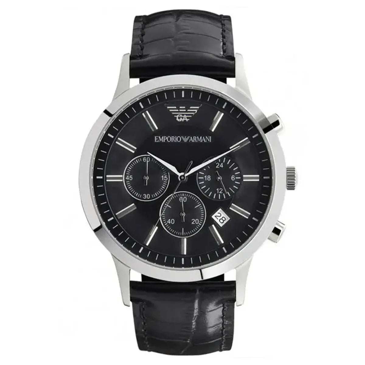 Emporio Armani AR2447 Men's Renato Chronograph Watch Black Emporio Armani