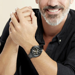 Hugo Boss 1513950 Volane Black Dial Black Steel Strap Watch for Men Hugo Boss