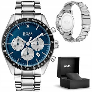 Hugo Boss 1513630 Chronograph Blue Dial Silver Steel Strap Watch for Men Hugo Boss