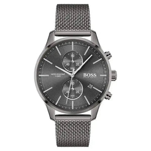HUGO BOSS 1513870 Chronograph Quartz Watch for Men with Grey Stainless Steel mesh Bracelet Hugo Boss