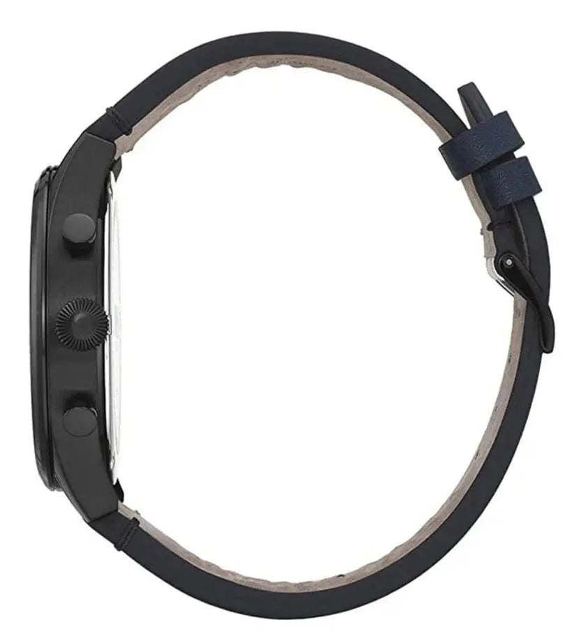 Hugo Boss 1513711 Pioneer Quartz Blue Dial Blue Leather Strap Watch For Men Hugo Boss