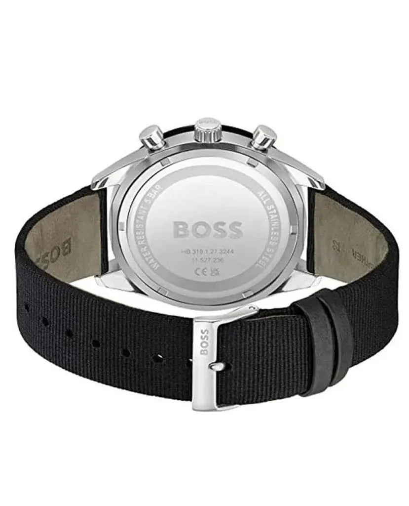 Hugo Boss 1513936 Santiago Green Dial Black Nylon Strap Watch for Men Hugo Boss