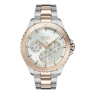 Hugo Boss 1502446 Hera Chronograph Silver Dial Two Tone Steel Strap Watch for Women Hugo Boss
