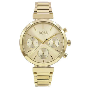 Hugo Boss 1502532 Flawless Gold Dial Gold Steel Strap Watch for Women Hugo Boss