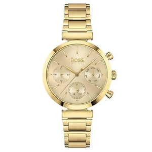 Hugo Boss 1502532 Flawless Gold Dial Gold Steel Strap Watch for Women Hugo Boss