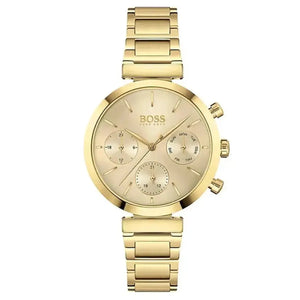 Hugo Boss 1502532 Flawless Gold Dial Gold Steel Strap Watch for Women Hugo Boss
