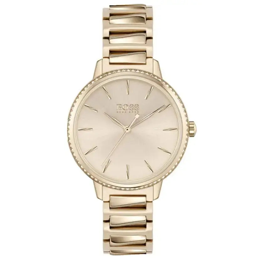 Hugo Boss 1502540 Signature Gold Dial Gold Stainless Steel Strap Watch for Women Hugo Boss