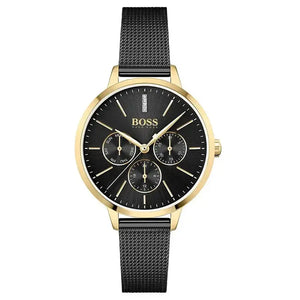 Hugo Boss 1502601 Symphony Black Dial Black Mesh Bracelet Watch for Women Hugo Boss