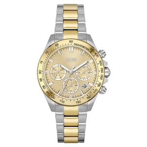 Hugo Boss 1512960 Ikon Chronograph Silver Dial Two Tone Steel Strap Watch for Men Hugo Boss