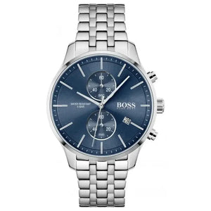 Hugo Boss 1513384 Jet Blue Dial Silver Steel Strap Watch for Men Hugo Boss