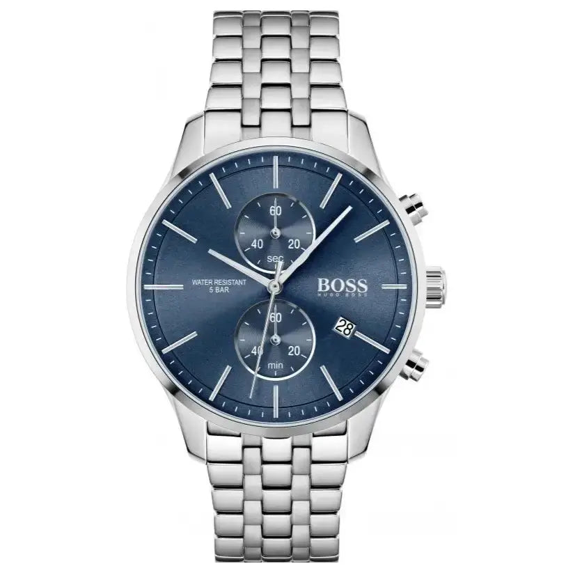 Hugo Boss 1513384 Jet Blue Dial Silver Steel Strap Watch for Men Hugo Boss