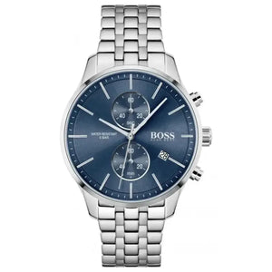 Hugo Boss 1513384 Jet Blue Dial Silver Steel Strap Watch for Men Hugo Boss