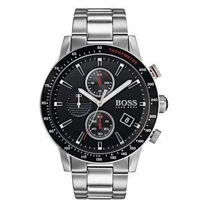 Hugo Boss 1513509 Rafale Chronograph Black Dial Silver Steel Strap Watch for Men Hugo Boss