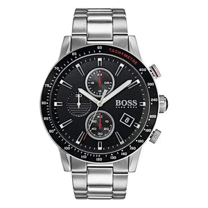 Hugo Boss 1513509 Rafale Chronograph Black Dial Silver Steel Strap Watch for Men Hugo Boss