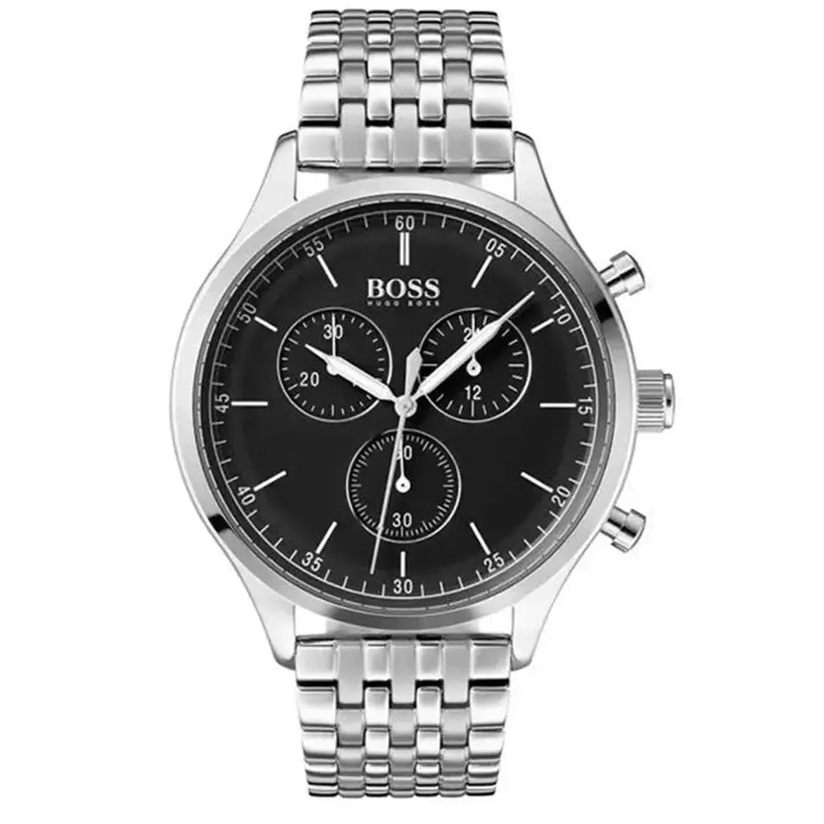 Hugo Boss 1513652 Companion Black Dial Silver Steel Strap Watch for Men Hugo Boss