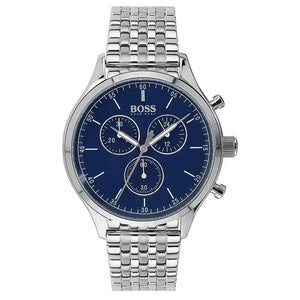 Hugo Boss 1513653 Companion Blue Dial Silver Steel Strap Watch for Men Hugo Boss