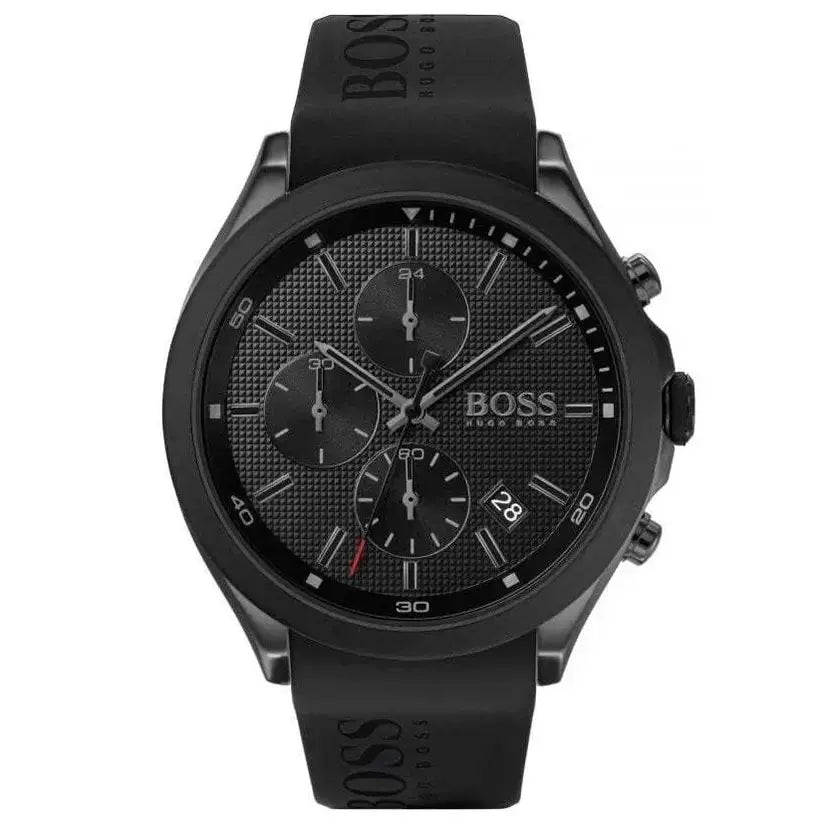 Hugo Boss 1513720 Velocity Mens' Black Rubber Strap Chrono Watch Hugo Boss