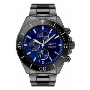 Hugo Boss 1513743 Ocean Edition Navy Blue Dial Black Steel Strap Watch for Men Hugo Boss