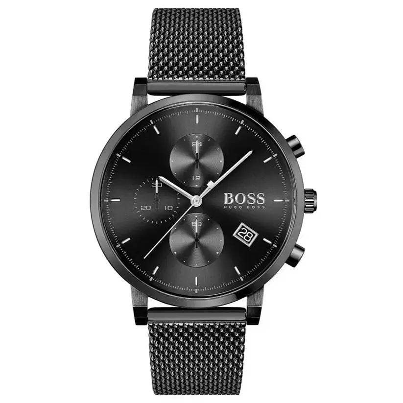 Hugo Boss 1513813 Integrity Black Dial Black Mesh Bracelet Watch for Men Hugo Boss