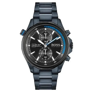 Hugo Boss 1513824 Globetrotter Black Dial Black Steel Strap Watch for Men Hugo Boss