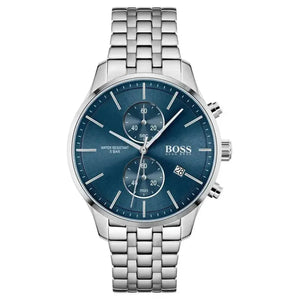Hugo Boss 1513839 Associate Blue Dial Silver Steel Strap Watch for Men Hugo Boss
