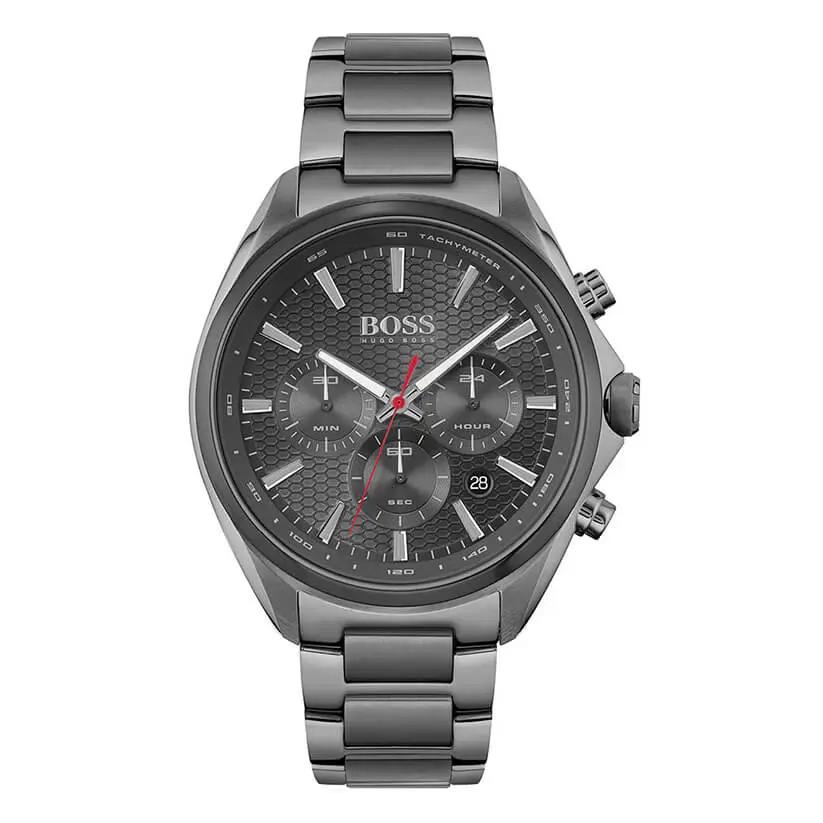 Hugo Boss 1513858 Distinct Grey Dial Gren Steel Strap Watch for Men Hugo Boss