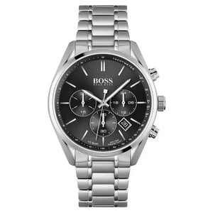 Hugo Boss 1513871 Champion Black Dial Silver Steel Strap Watch for Men Hugo Boss