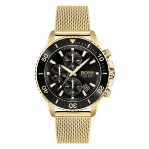 Hugo Boss 1513906 YELLOW GOLD MESH BAND AND BLACK DIAL ADMIRAL GOLD CASE Hugo Boss