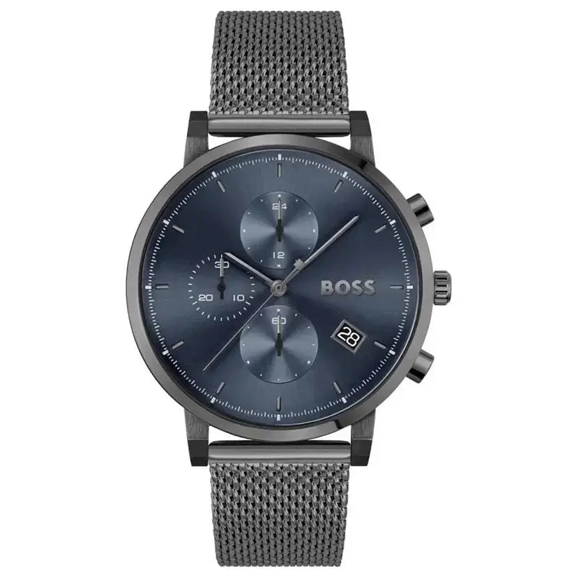 Hugo Boss 1513934 Skymaster Chronograph Grey Dial Grey Mesh Bracelet Watch for Men Hugo Boss