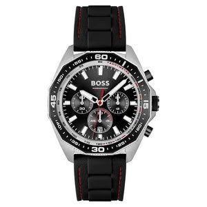 Hugo Boss 1513969 Chronograph Quartz Watch for Men with Black Silicone Bracelet Hugo Boss