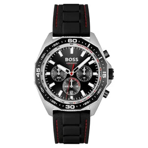 Hugo Boss 1513969 Chronograph Quartz Watch for Men with Black Silicone Bracelet Hugo Boss