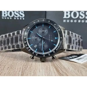 Hugo Boss 1513675 Trophy Black Dial Black Steel Strap Watch for Men Hugo Boss