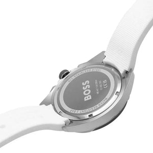 Hugo Boss 1513948 Volane Grey Dial White SIlicone Strap Watch for Men Hugo Boss