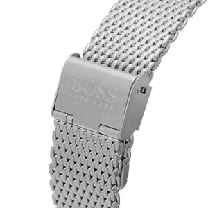 Hugo Boss 1513904 Admiral Black Dial Silver Mesh Bracelet Watch for Men Hugo Boss