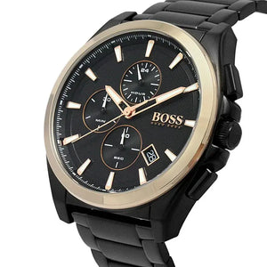 Hugo Boss 1513885 Grandmaster Black Dial Black Steel Strap Watch for Men Hugo Boss