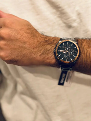 Hugo Boss 1513885 Grandmaster Black Dial Black Steel Strap Watch for Men Hugo Boss