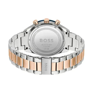Hugo Boss 1513937 Santiago Blue Dial Two Tone Steel Strap Watch for Men Hugo Boss