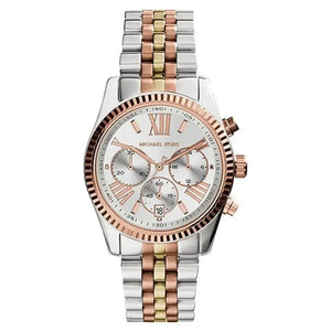 Michael Kors MK5735 Lexington Chronograph Silver Dial Two Tone Steel Strap Watch for Women Michael Kros