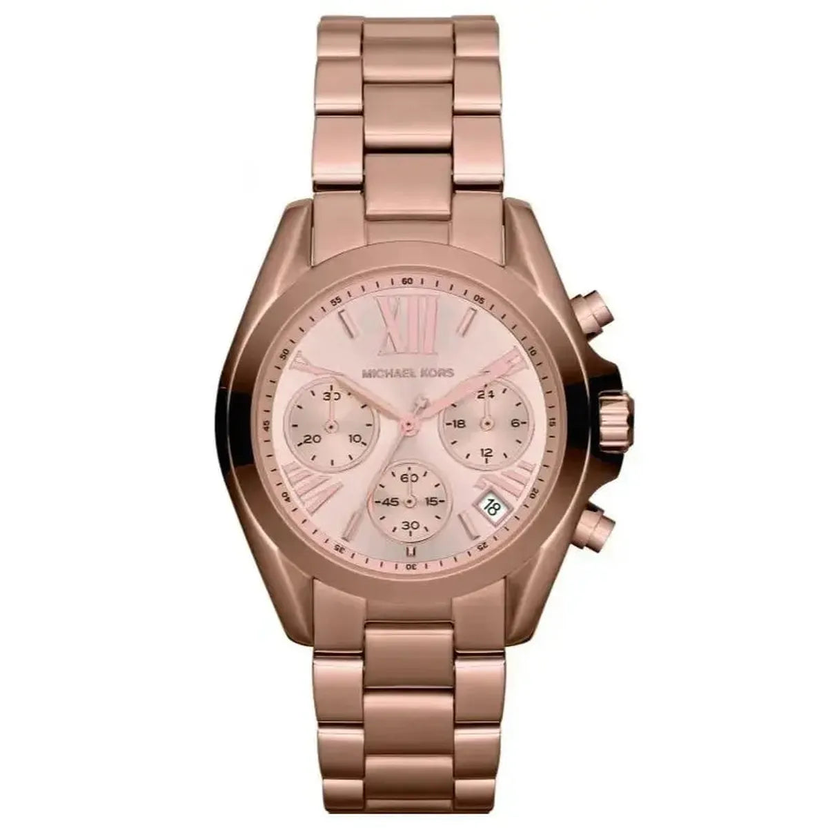 Michael Kors MK5799 Bradshaw Chronograph Rose Gold Dial Rose Gold Steel Strap Watch for Women Michael Kros
