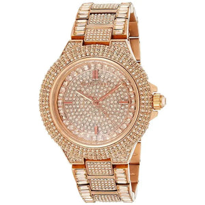 Michael Kors MK5862 Camille Crystal Rose Gold Dial Rose Gold Steel Strap Watch for Women Michael Kros