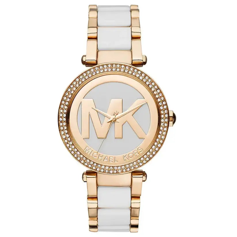 Michael Kors MK6313 Parker White Dial Two Tone Steel Strap Watch for Women Michael Kros