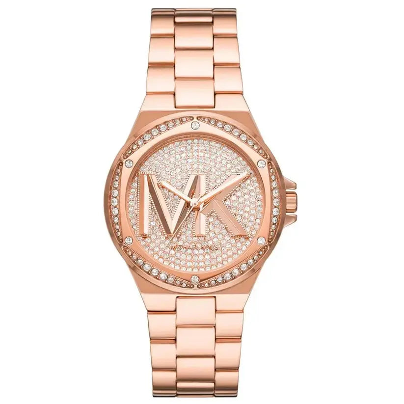 Michael Kors MK7230 Lennox Three Hand Rose Gold Dial Rose Gold Steel Strap Watch For Women Michael Kros
