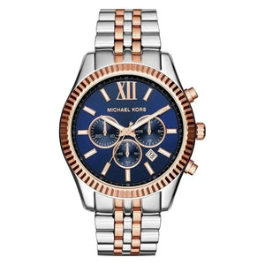 Michael Kors MK8412 Lexington Blue Dial Two Tone Steel Strap Watch for Men Michael Kros