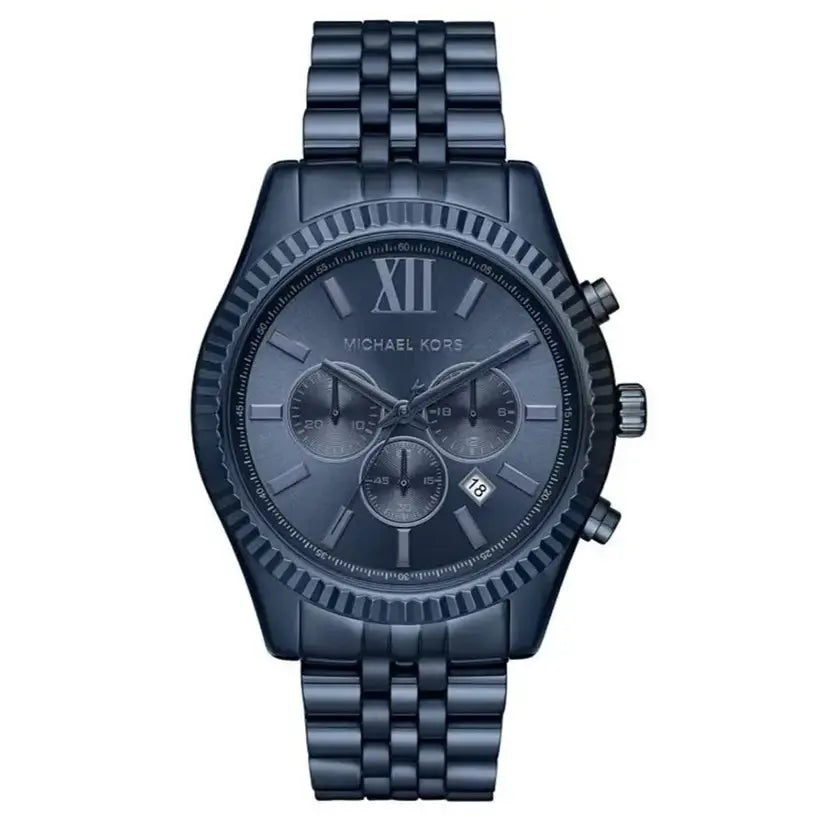 Michael Kors MK8480 Lexington Chronograph Blue Dial Blue Steel Strap Watch for Men Michael Kros