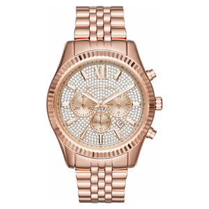 Michael Kors MK8580 Lexington Rose Gold Dial Rose Gold Stainless Steel Strap Watch for Men Michael Kros