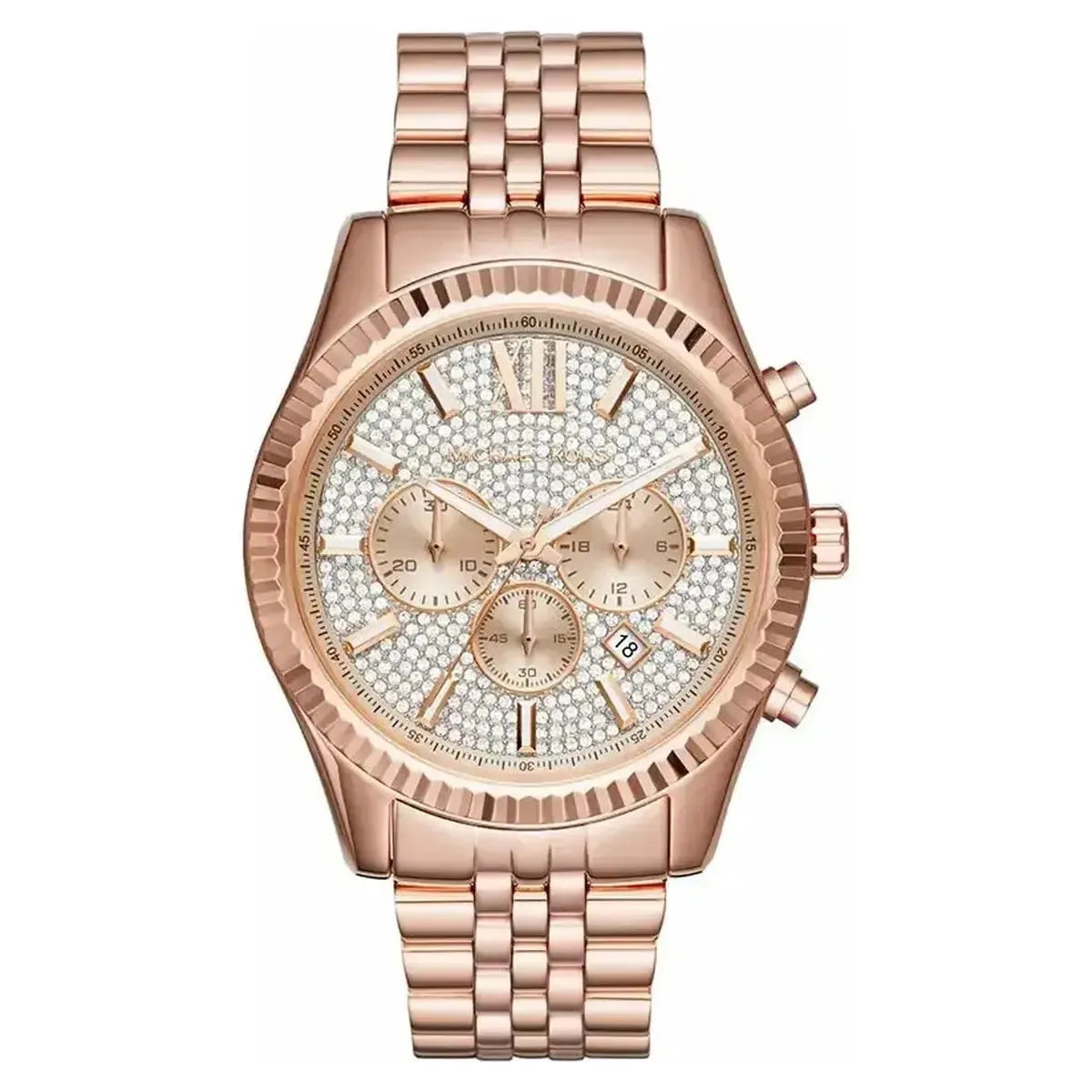 Michael Kors MK8580 Lexington Rose Gold Dial Rose Gold Stainless Steel Strap Watch for Men Michael Kros